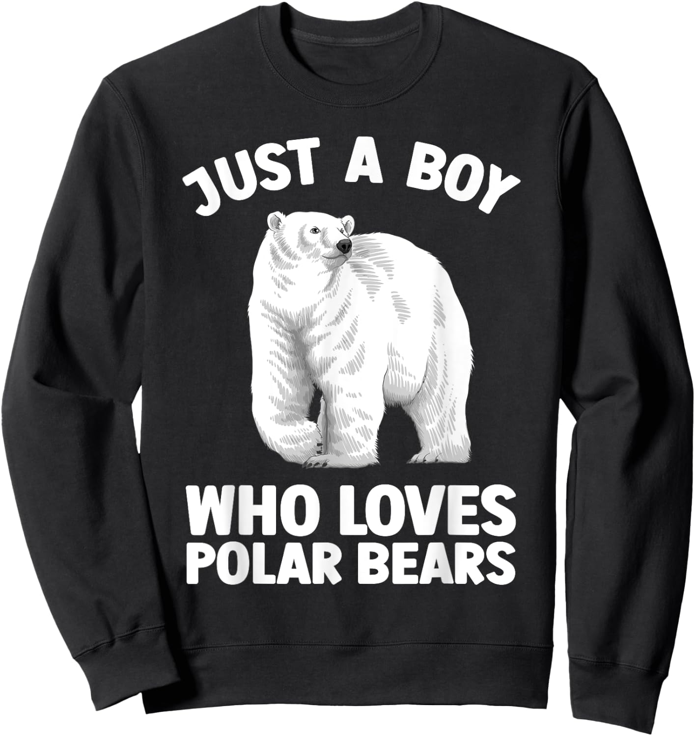 Cute Polar Bear Design Boys Arctic Polar Bear Lover Sweatshirt - Sweatshirt | Black