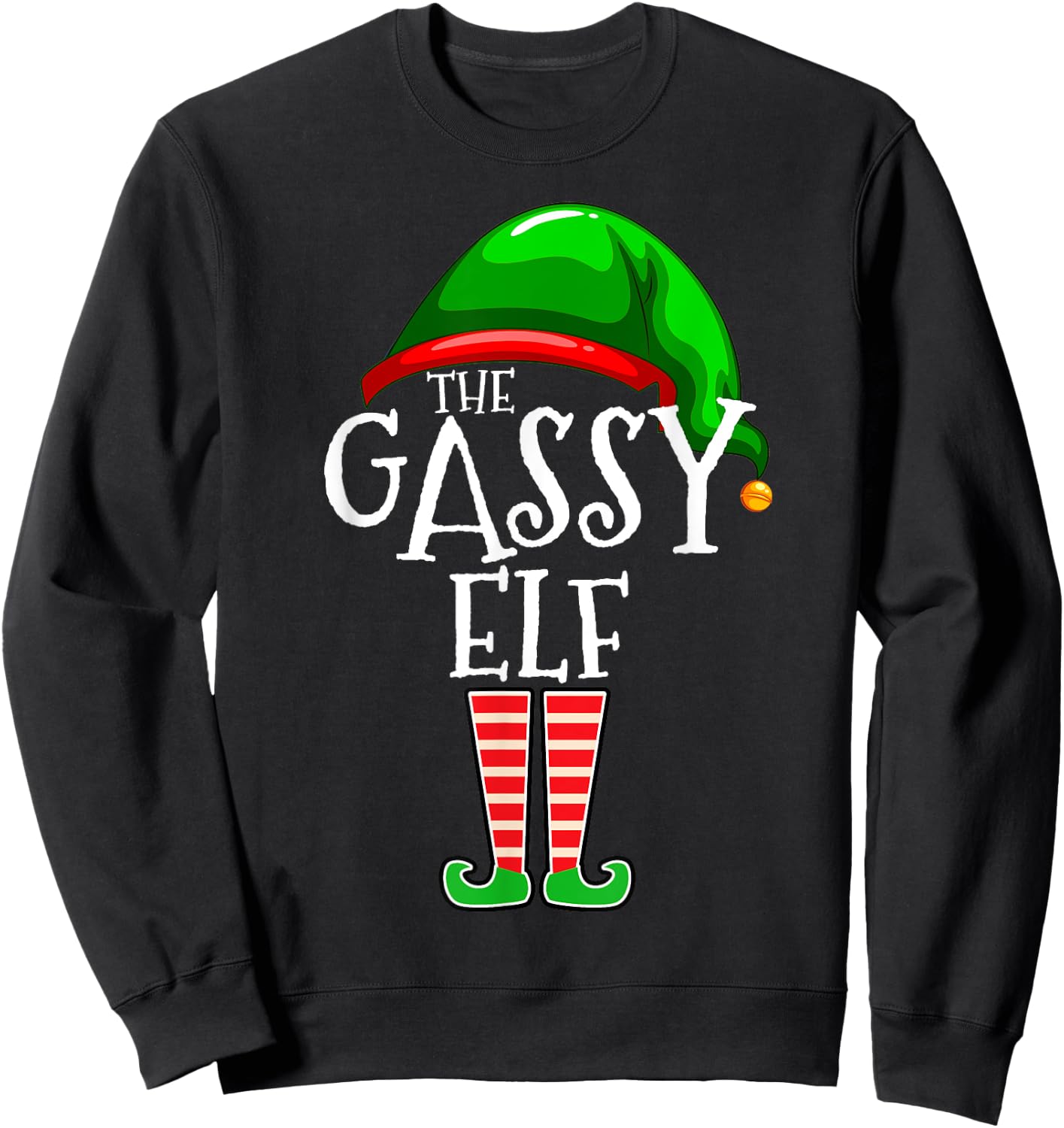 Gassy Elf Group Matching Family Christmas Gift Fart Farter Sweatshirt - Sweatshirt | Black