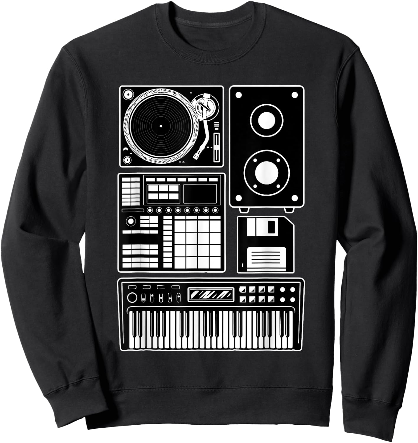 Funny Old School Hip Hop Rapper Beat Maker Rap Music Sweatshirt - Sweatshirt | Black