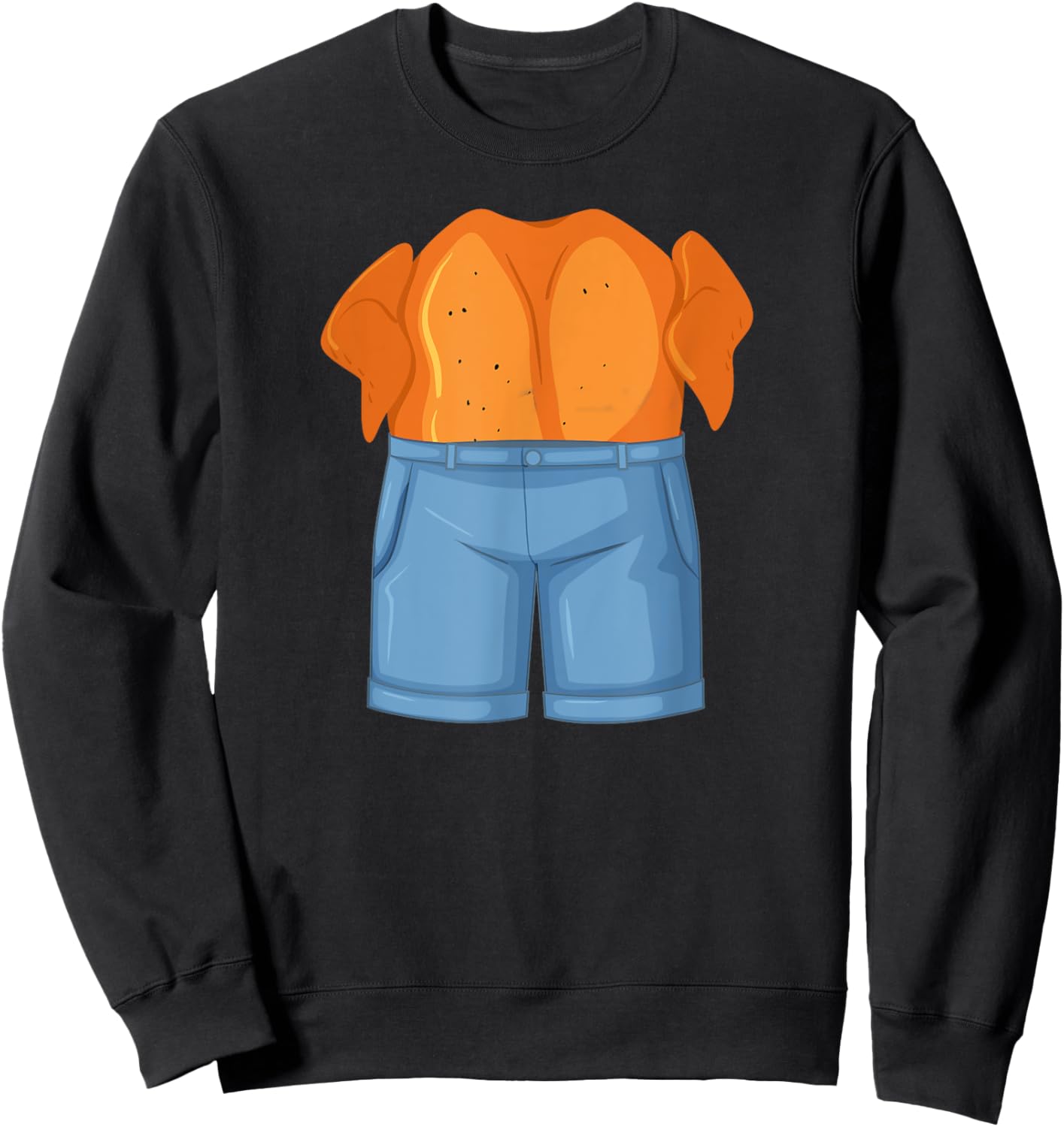 Funny Chicken in Denim Chicken Dream Pun Sweatshirt - Sweatshirt | Black