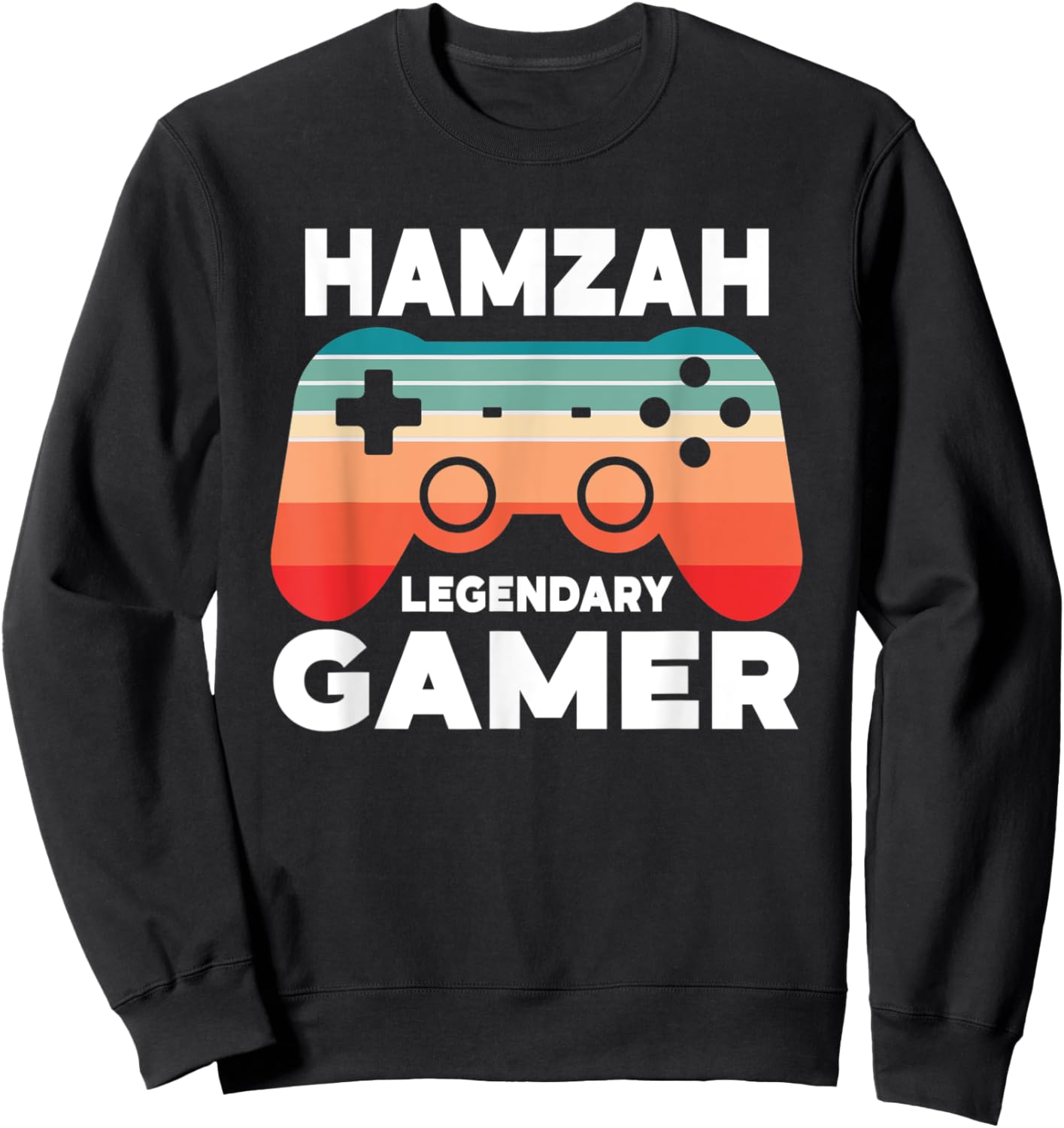 Hamzah Legendary Gamer Funny Personalized Hamzah Gamer Sweatshirt - Sweatshirt | Black