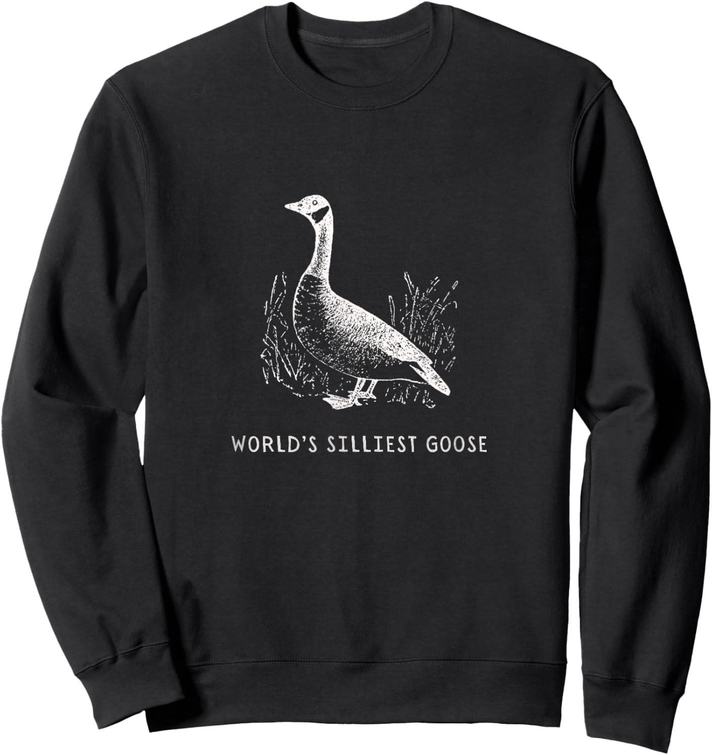 Funny World's Silliest Goose Vintage Sweatshirt - Sweatshirt | Black