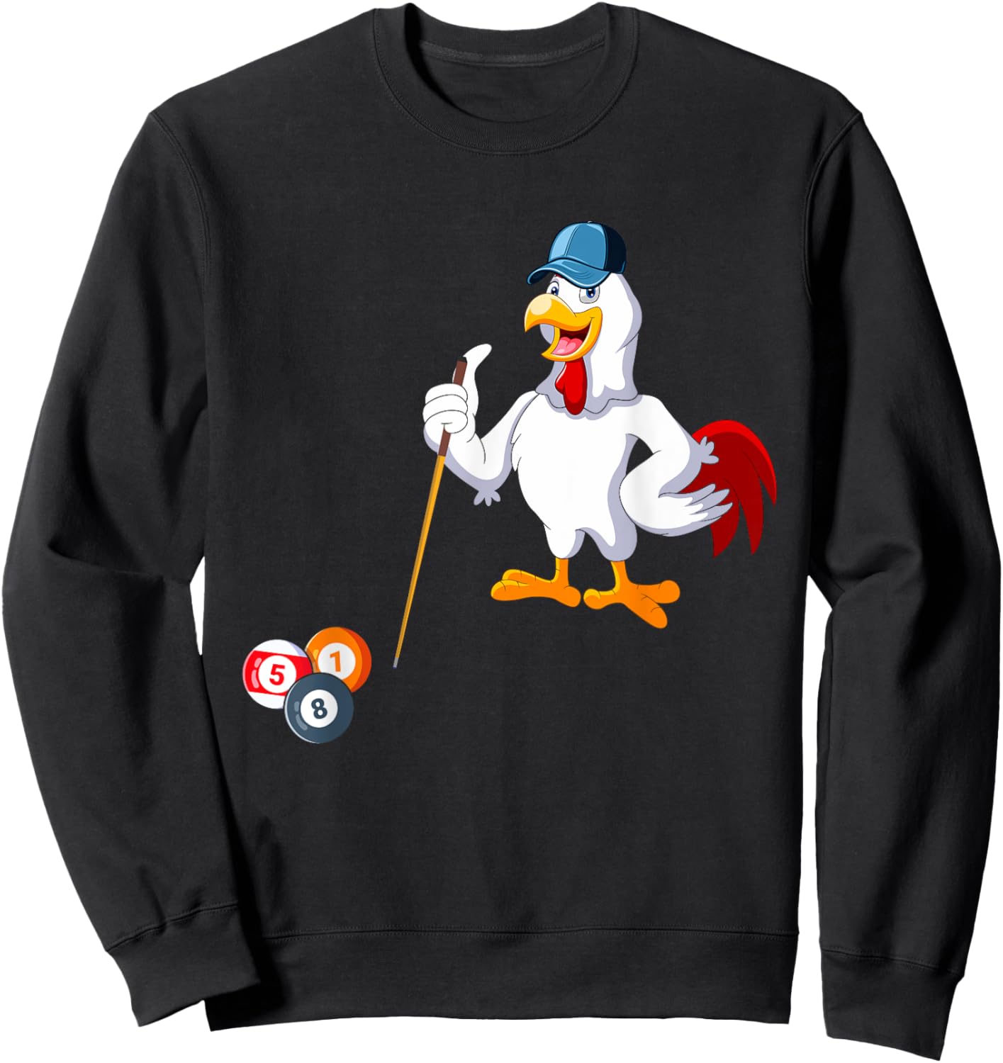 Chicken Playing Billiards Costume Billiards Player Family Sweatshirt - Sweatshirt | Black