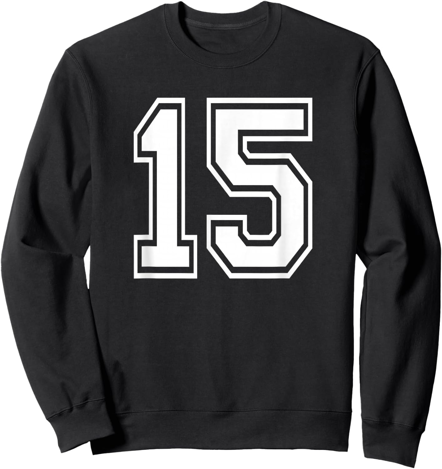 Number 15 Birthday Gift Sports Player Team Numbered Jersey Sweatshirt - Sweatshirt | Black