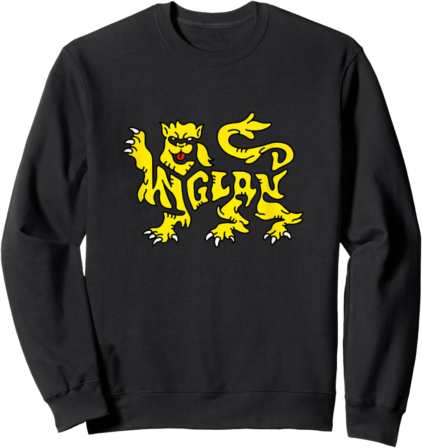 England Heraldic Lion Word Art - England Coat of Arms Animal Sweatshirt - Sweatshirt | Black
