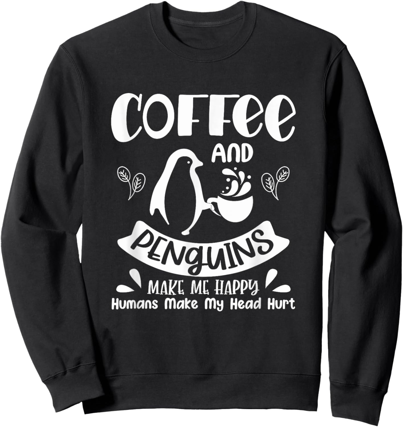 Funny Penguin Lover Men Women Kids Boys Girls Animal Penguin Sweatshirt - Sweatshirt | Black