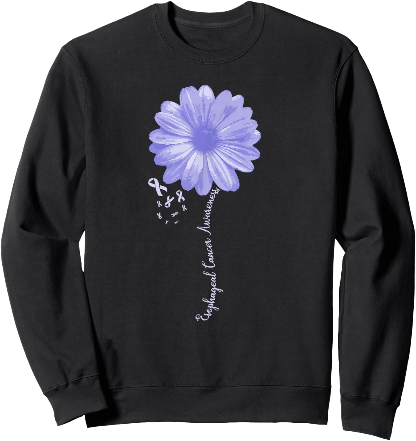 Esophageal Cancer Awareness Warrior Pretty Gift Sweatshirt - Sweatshirt | Black