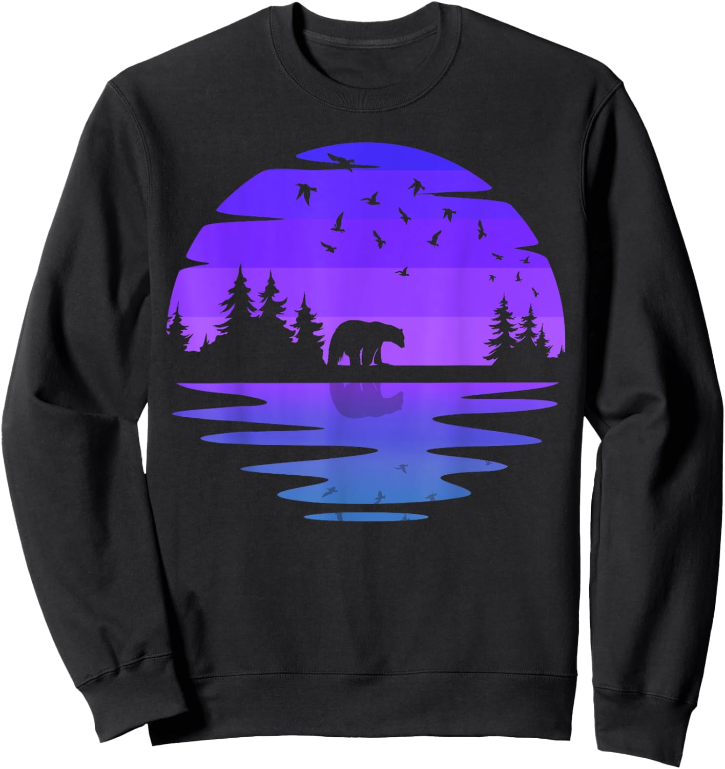 Birds Outdoors Wildlife Nature Animal Bear Forest Sweatshirt - Sweatshirt | Black
