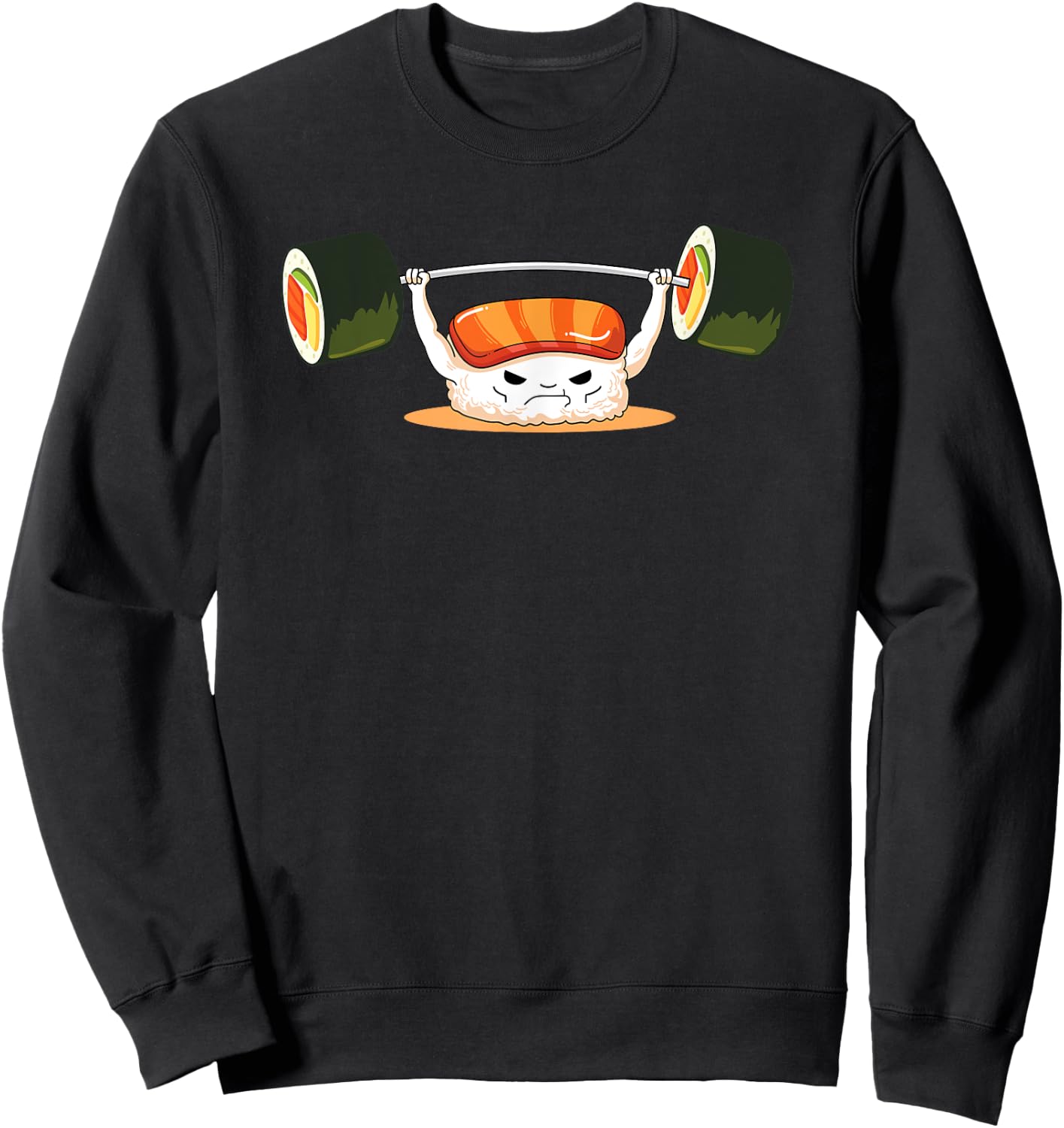 Funny Sushi Weight Lifting I Love Sushi Rolls Gym Fitness Sweatshirt - Sweatshirt | Black