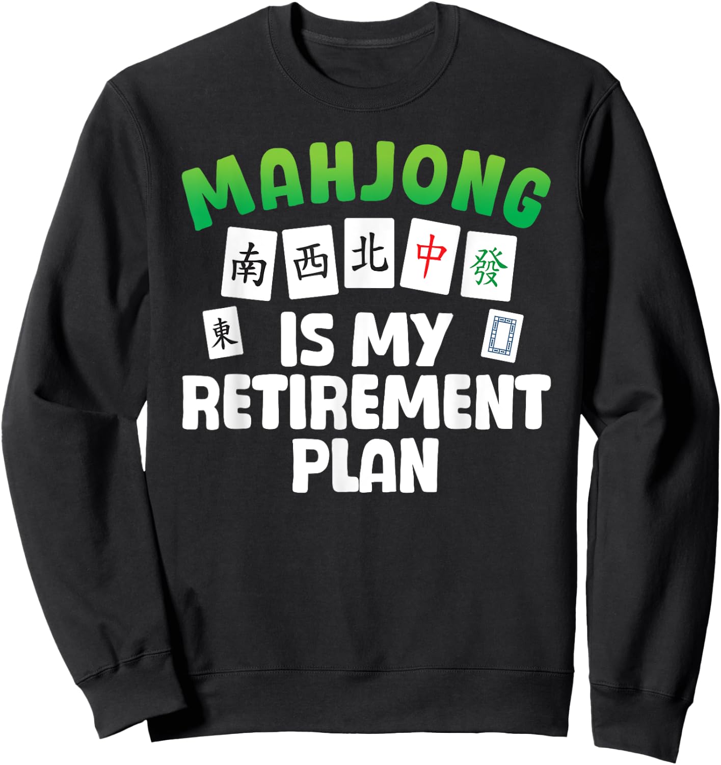 Funny Mahjong Art Women Retirement Mahjong Player Sweatshirt - Sweatshirt | Black