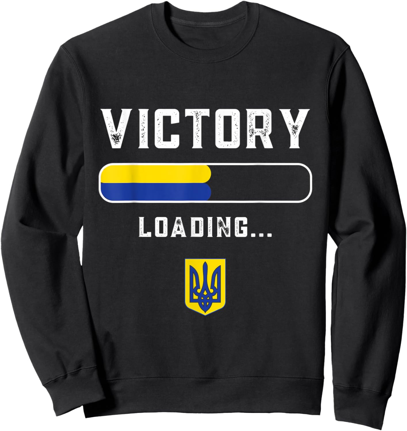 Ukraine Victory is loading. America Ukrainian Flags Veteran Sweatshirt - Sweatshirt | Black