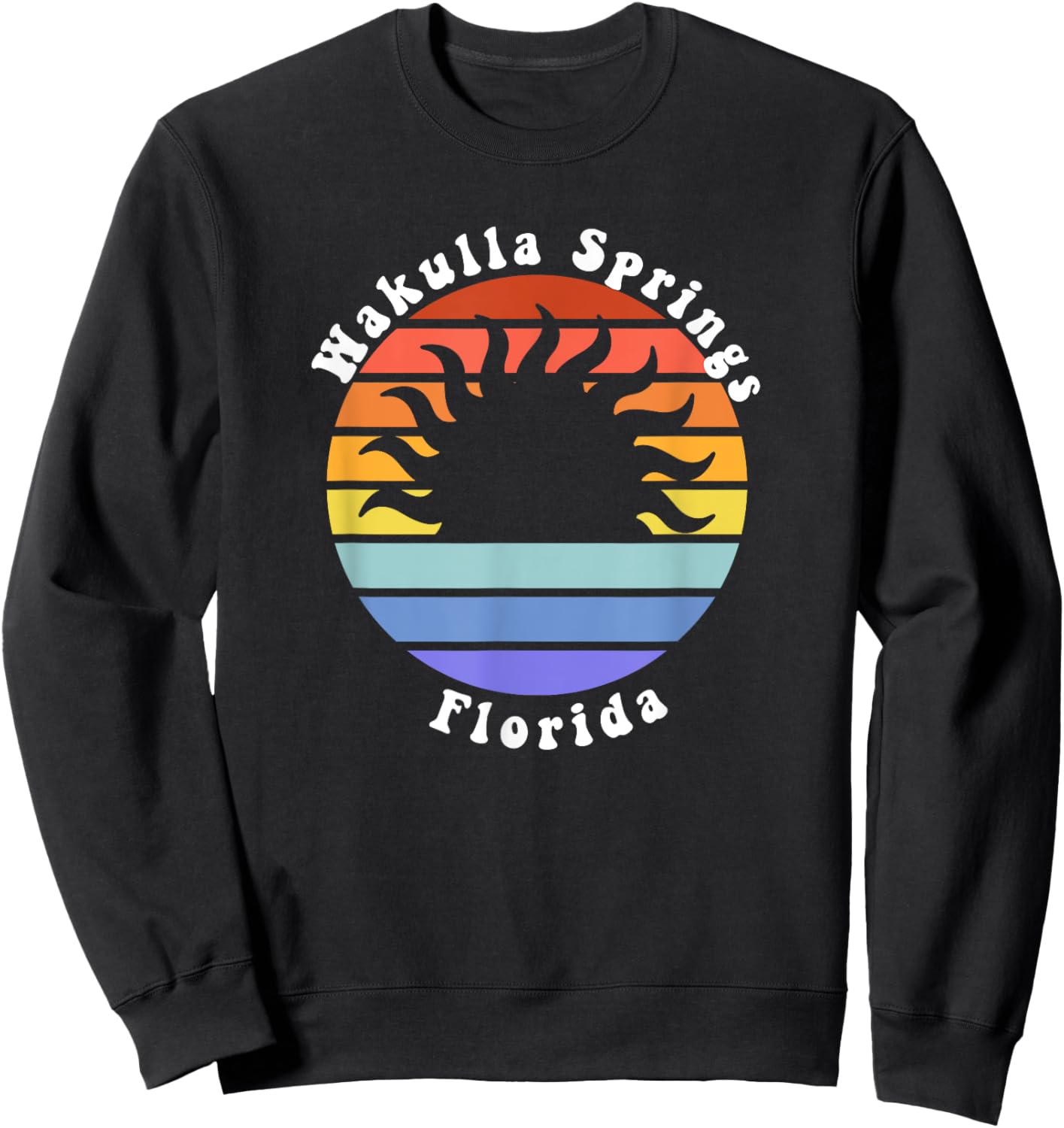 Wakulla Springs Florida FL Sunset Souvenir Vacation Sweatshirt - Sweatshirt | Black
