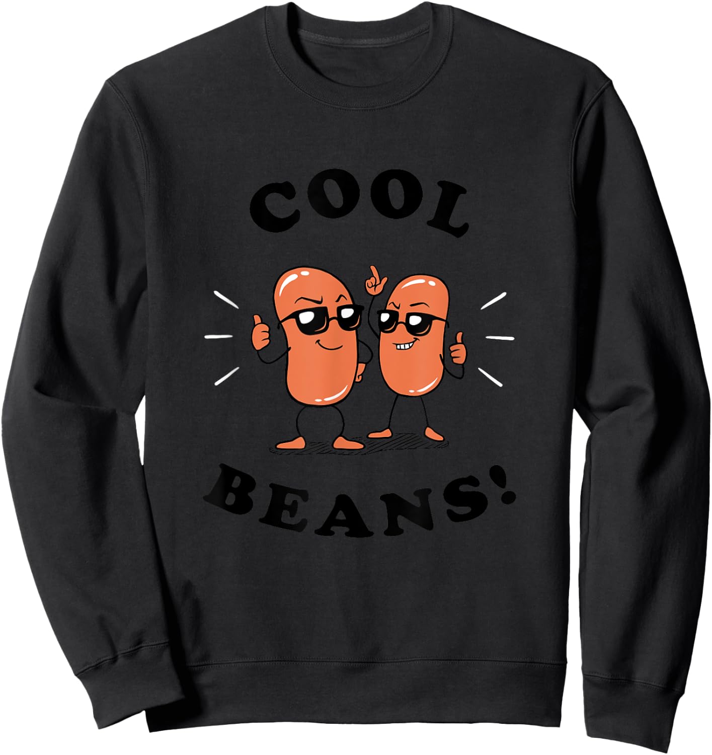 Funny Beans - Cool Beans Chef Cook Food , Women & Kids - Grey, Cartoon, Short Sleeve, Classic Fit, Small Sweatshirt - Sweatshirt | Black