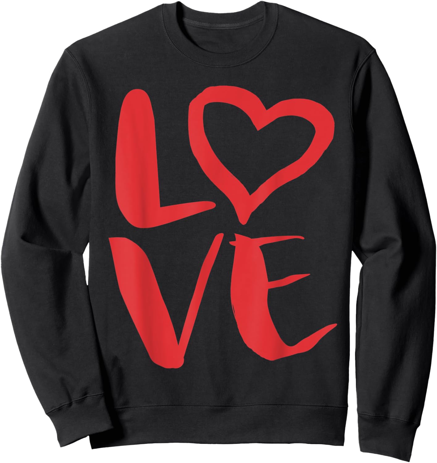 LOVE! Graphic Heart Scribble Sweatshirt - Sweatshirt | Black