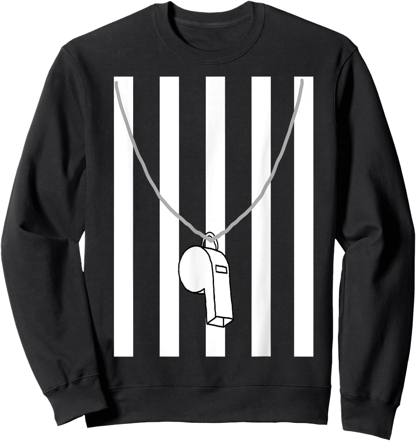 Referee Costume Ref Whistle Refereeing Linesman Umpire Sweatshirt - Sweatshirt | Black