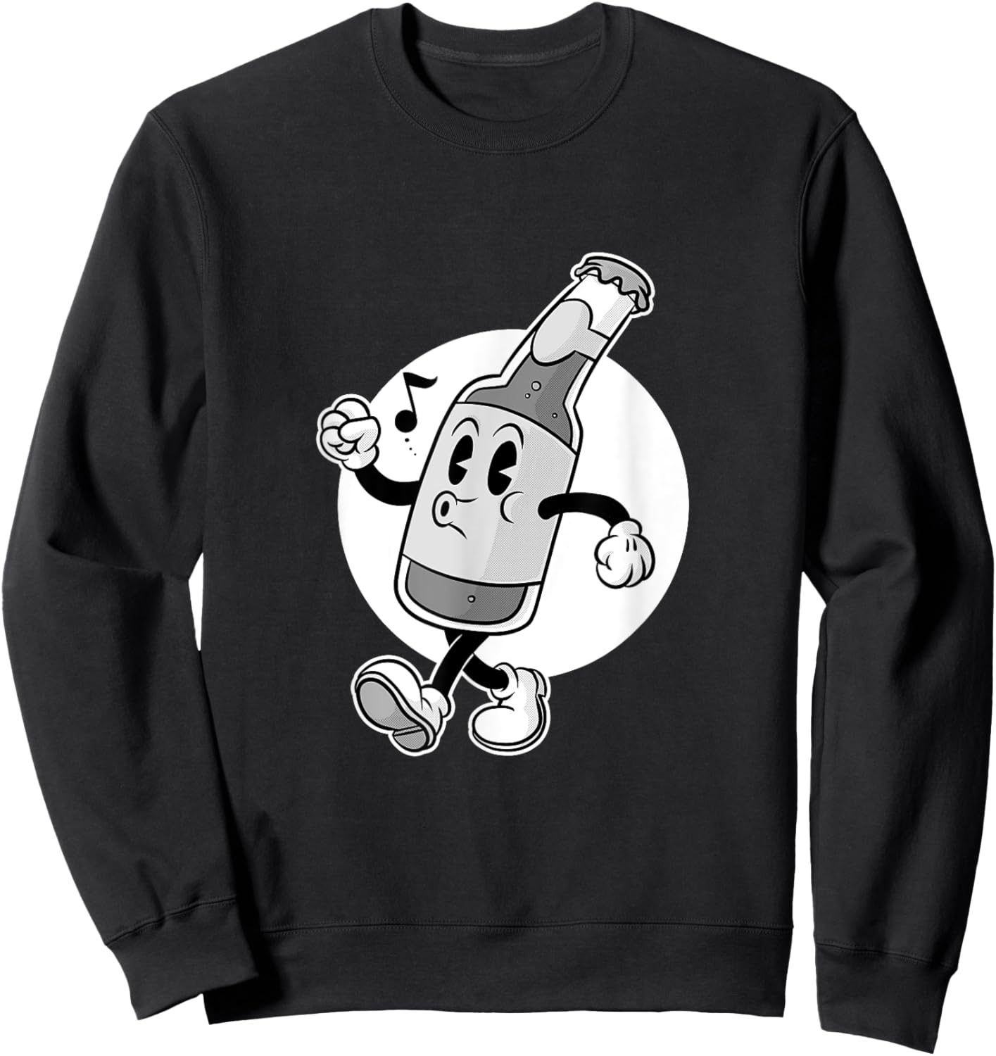 Retro Rubber Hose 20s Old Cartoons style Vintage.beer bottle Sweatshirt - Sweatshirt | Black