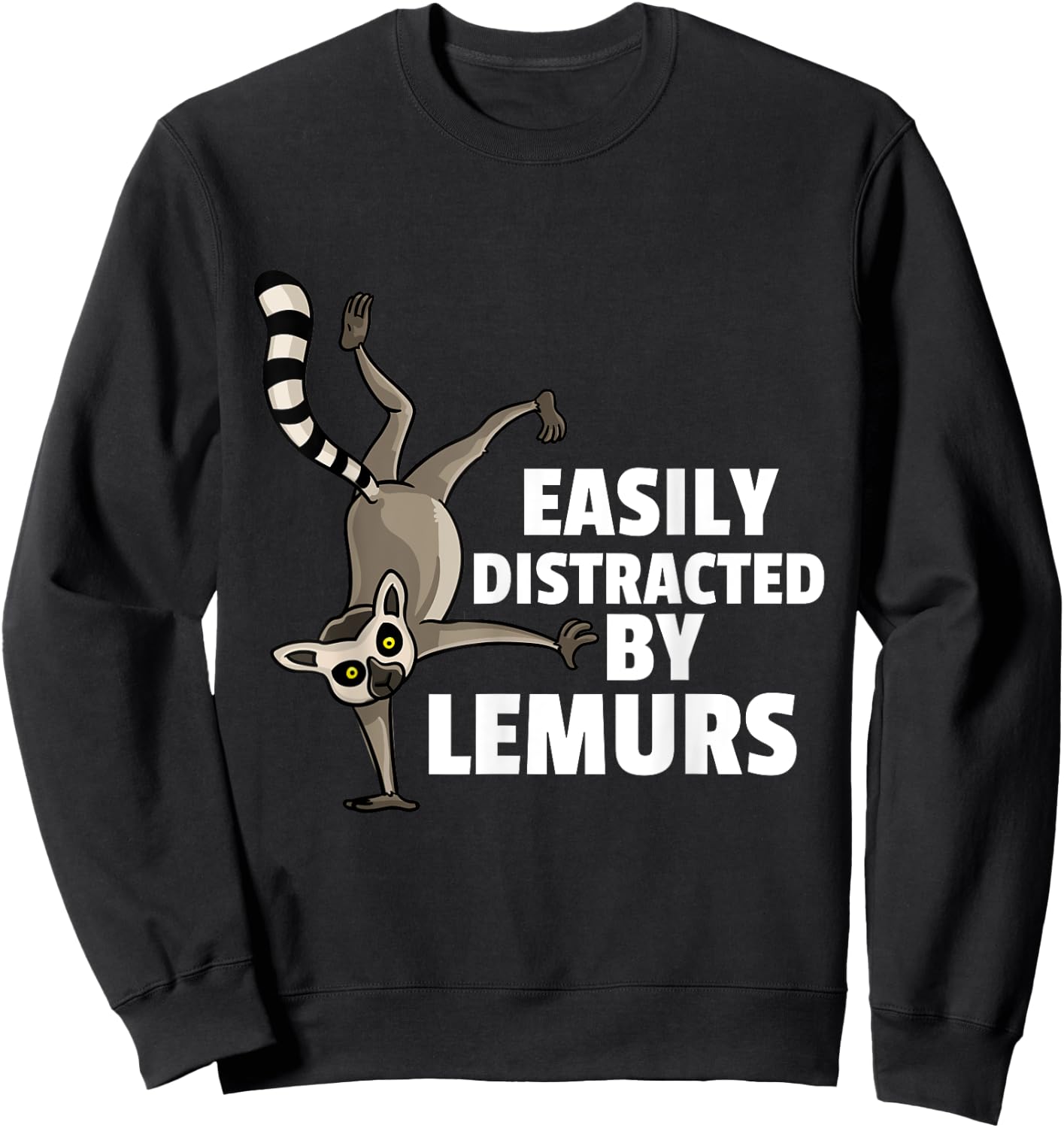 Lemur Monkey Funny Cute Sifakas Madagascar Love Sweatshirt - Sweatshirt | Black