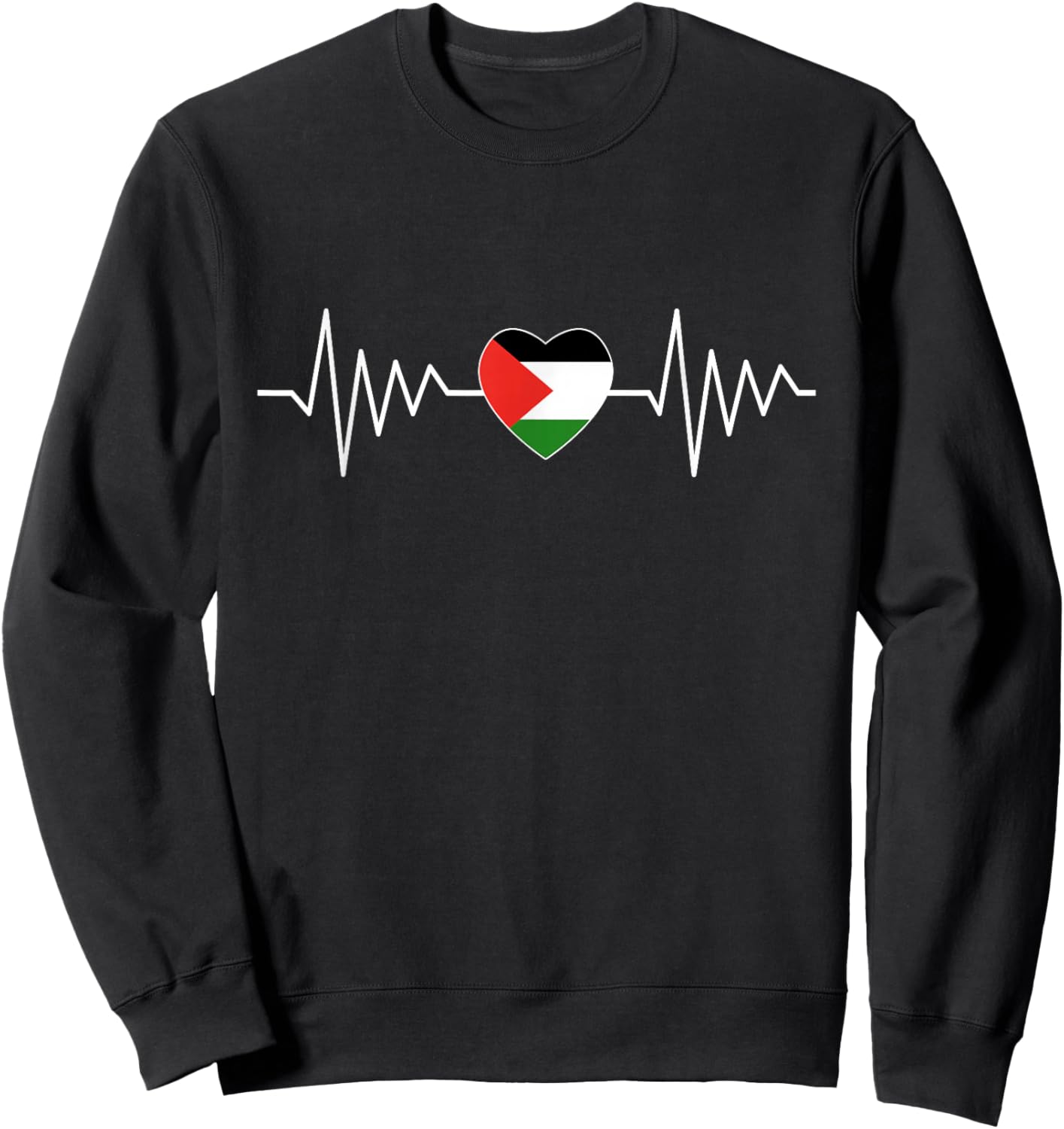 Palestine & Gaza Flag Vintage Palestinian Colours Sweatshirt - Sweatshirt | Black