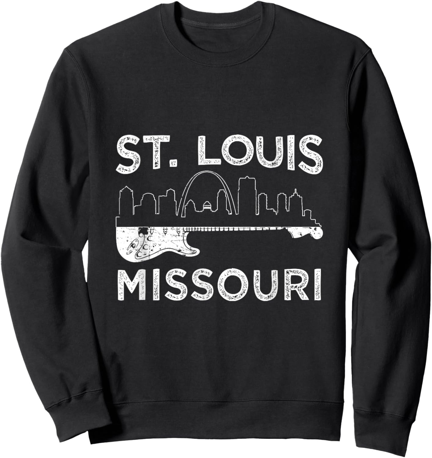 Souvenir St Louis Guitar Music Missouri St. Louis Sweatshirt - Sweatshirt | Black