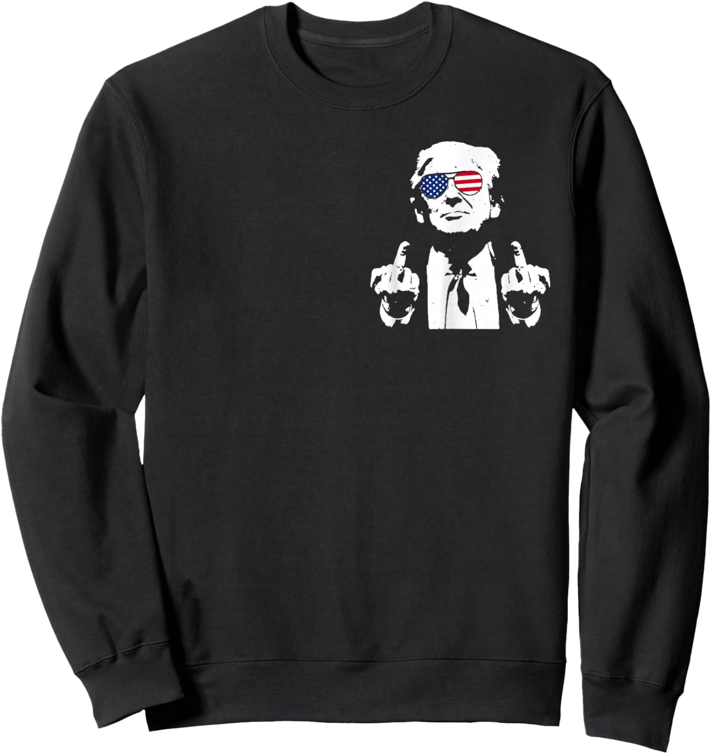 (Front and Back) You Missed Trump 2024 US American Flag Sweatshirt - Sweatshirt | Black