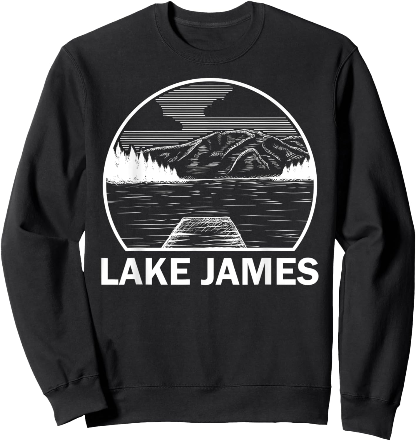 LAKE JAMES INDIANA Funny Fishing Camping Summer Gift Men Women Kids Sweatshirt - Sweatshirt | Black