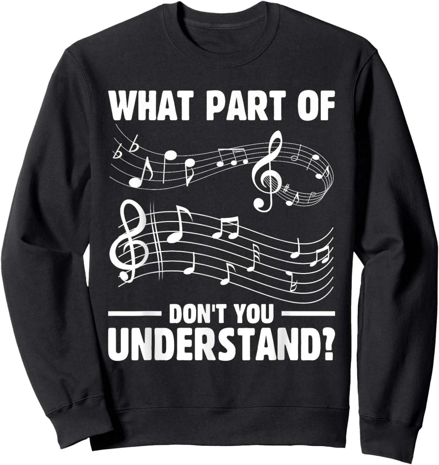 What Part of the Music Notes You Don't Understand Musician Sweatshirt - Sweatshirt | Black