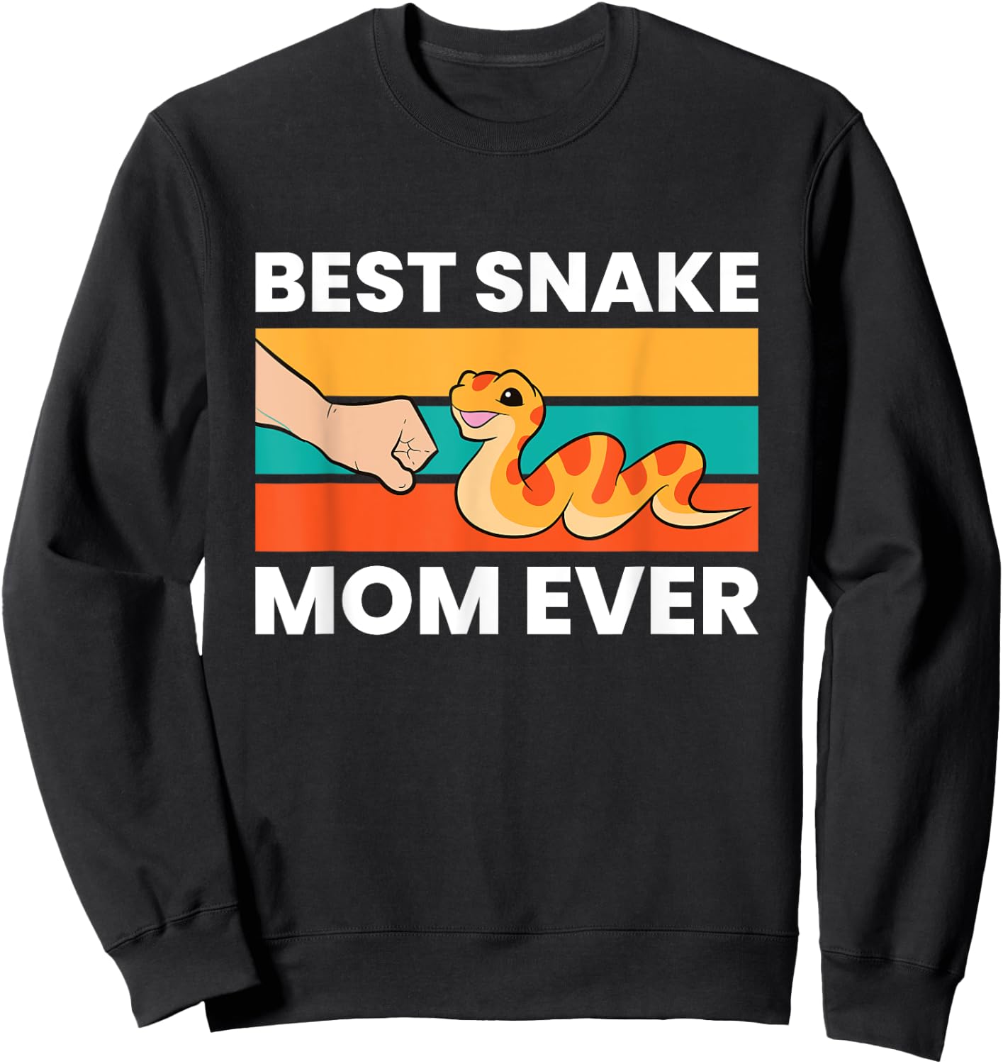 Pet Snake Best Snake Mom Ever Sweatshirt - Sweatshirt | Black