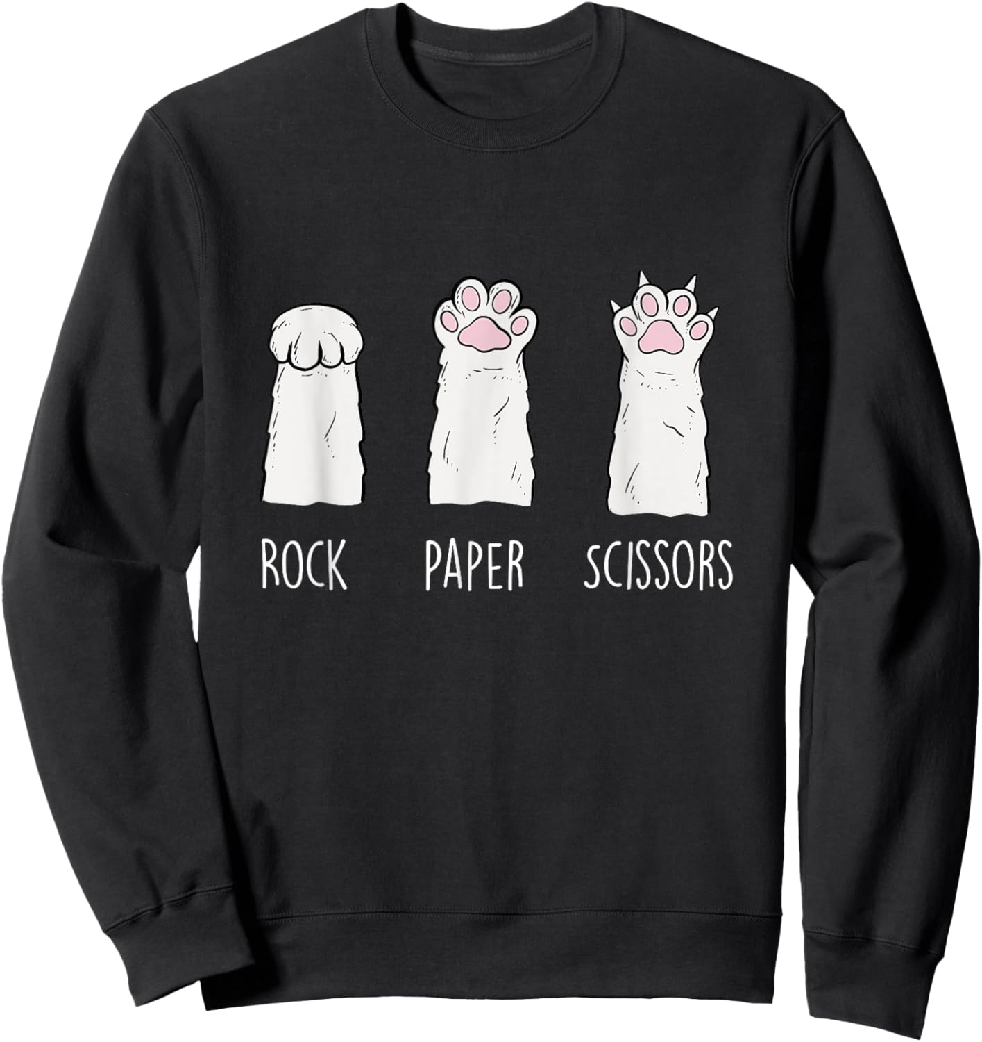 Rock Paper Scissors - Cat Lover Kitten Owner Kitty Sweatshirt - Sweatshirt | Black