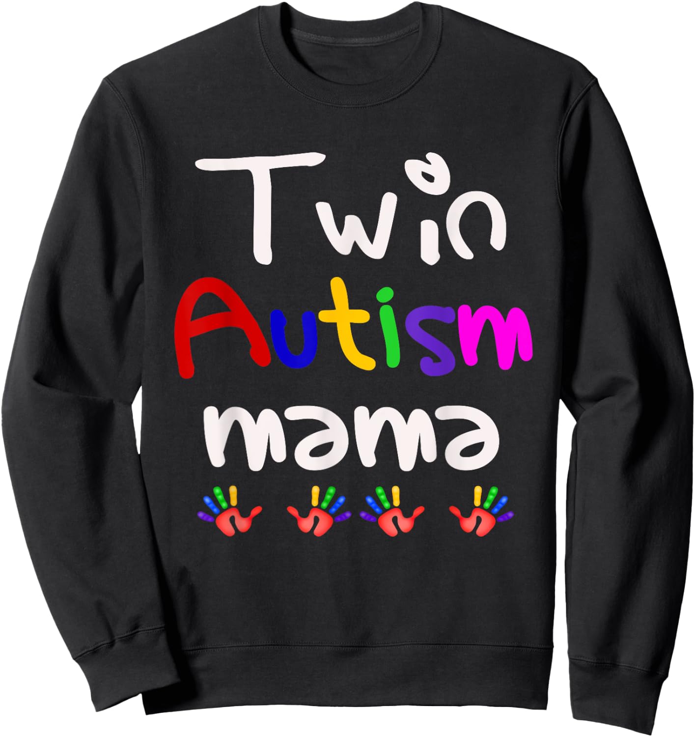 Funny Twin Autism mama Awareness Blessed and Twice as Tired Sweatshirt - Sweatshirt | Black
