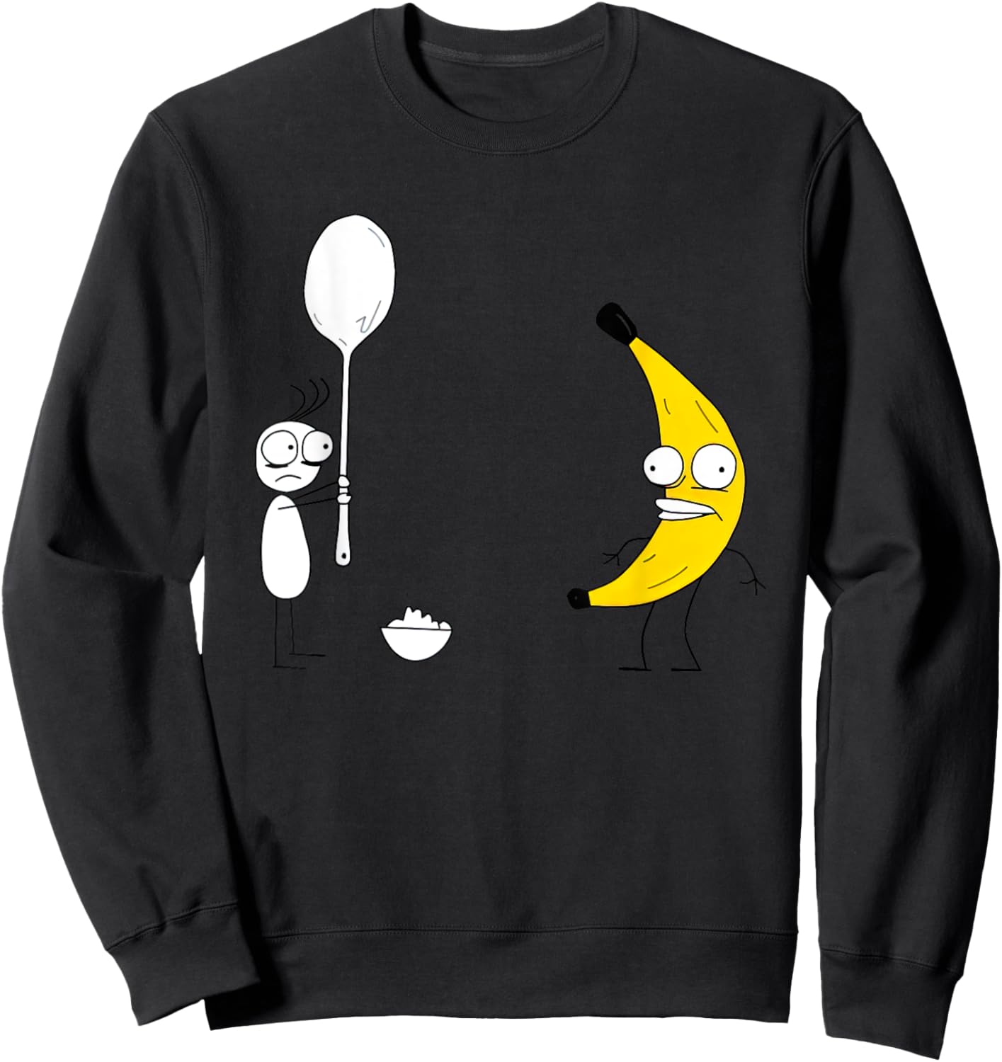 Rejected Spoon Banana Funny Women Sweatshirt - Sweatshirt | Black