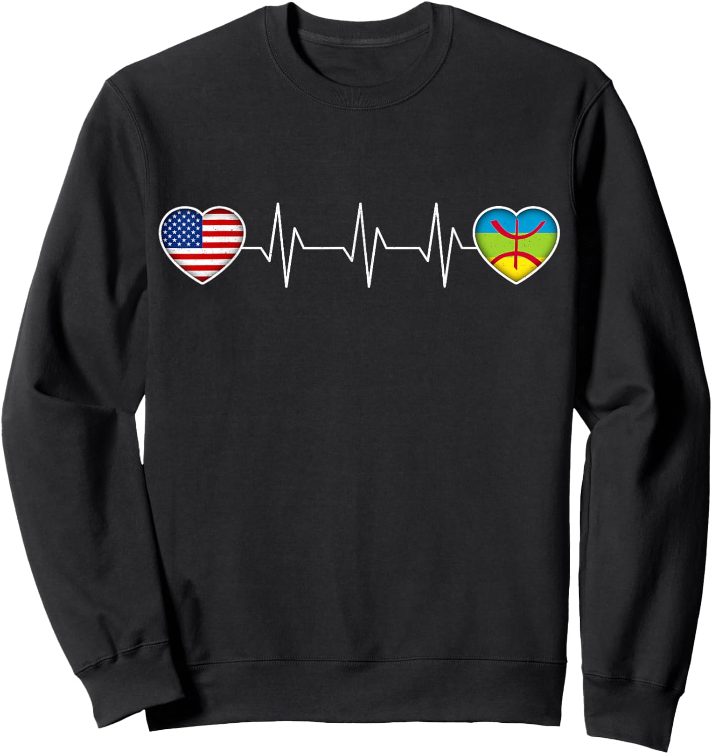 Amazigh & USA Sweatshirt - Sweatshirt | Black