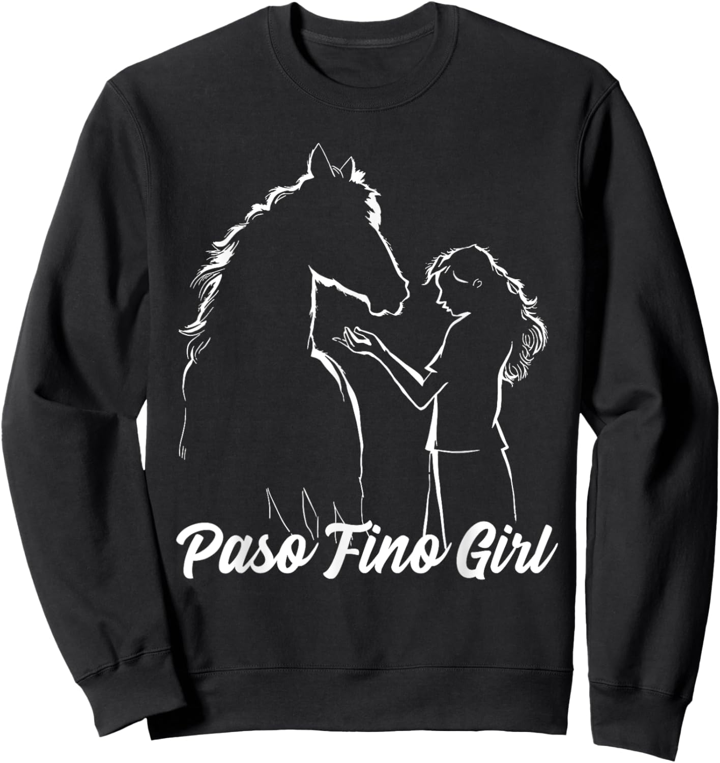 Paso Fino Horse Girl, Equestrian Paso Fino Horse Sweatshirt - Sweatshirt | Black