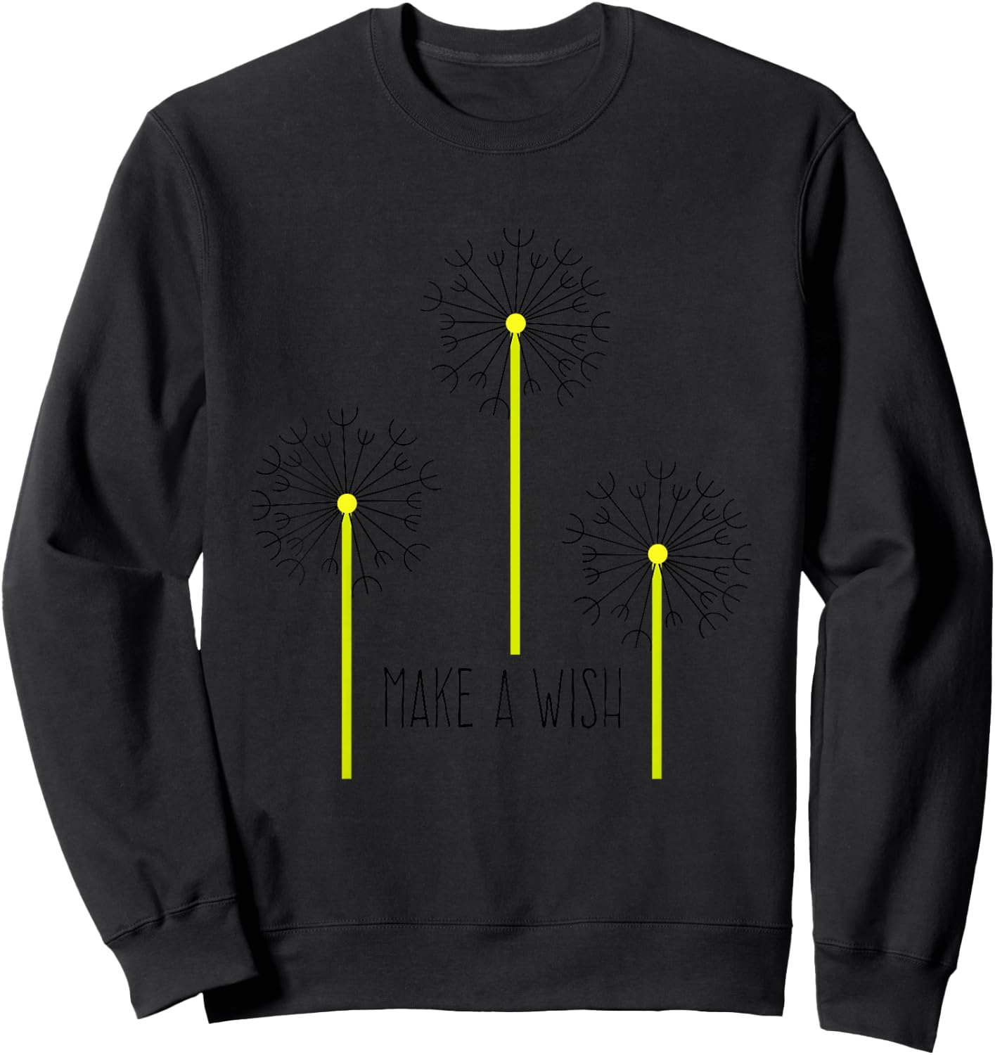 Cute Dandelion Spring Flower Make A Wish For Boys Girls Sweatshirt - Sweatshirt | Black