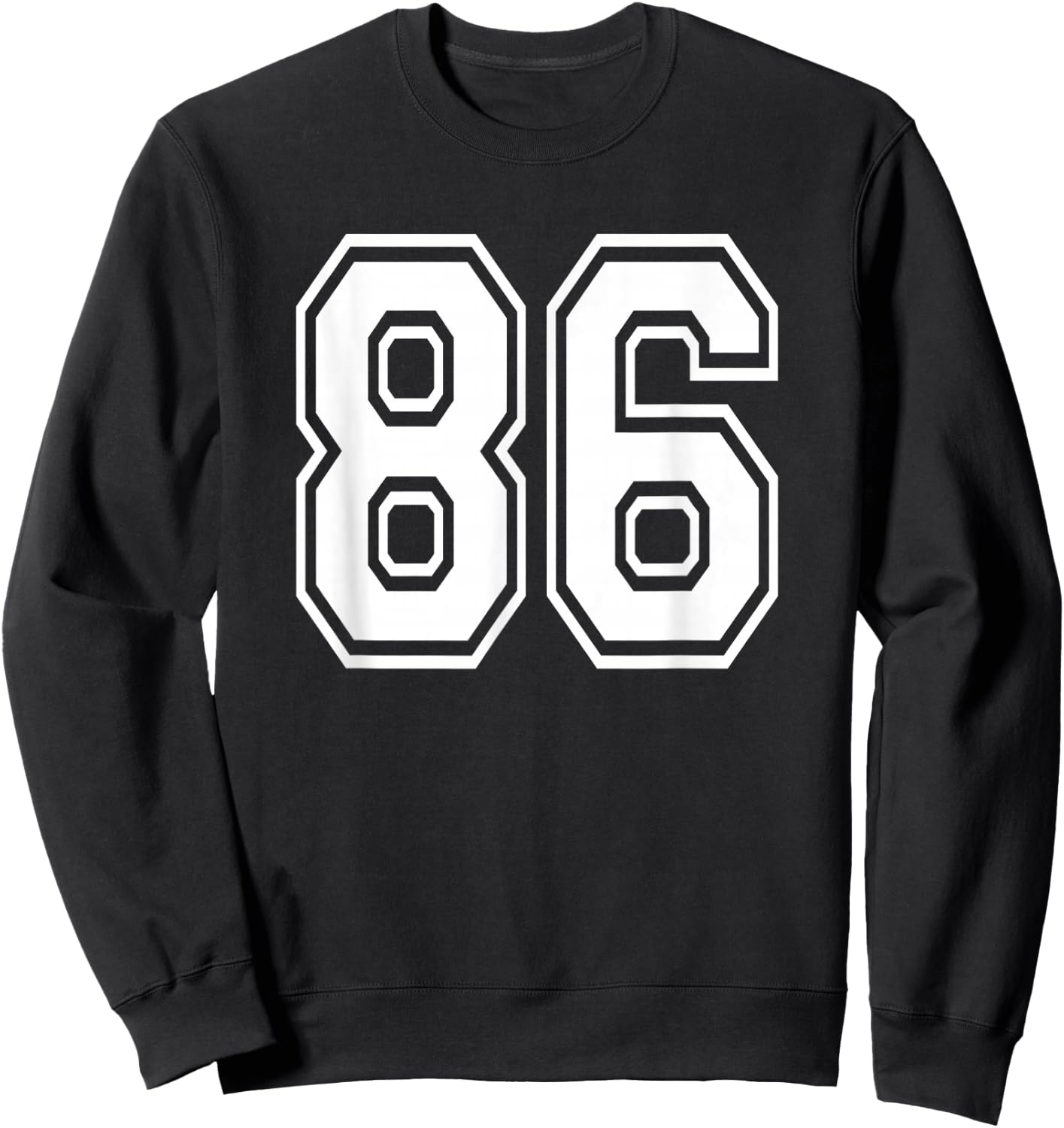 Number 86 86th Birthday Gift Player Team Numbered Jersey Sweatshirt - Sweatshirt | Black