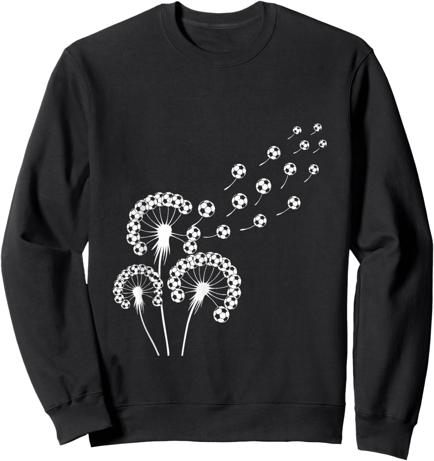 Unique Dandelion Soccer Ball Design for Soccer Fans Lovers Sweatshirt - Sweatshirt | Black