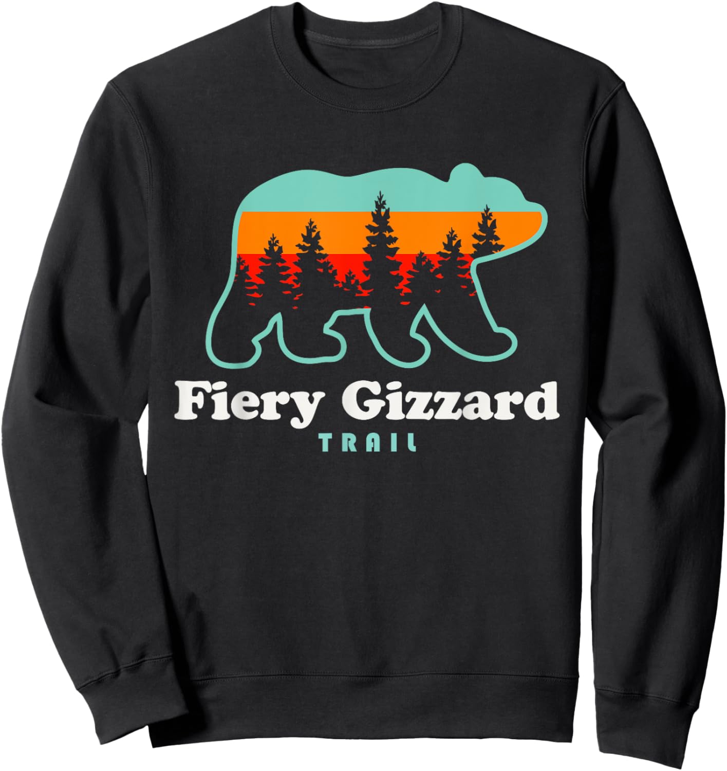 Fiery Gizzard Trail Camping Tennessee Bear Retro Sweatshirt - Sweatshirt | Black