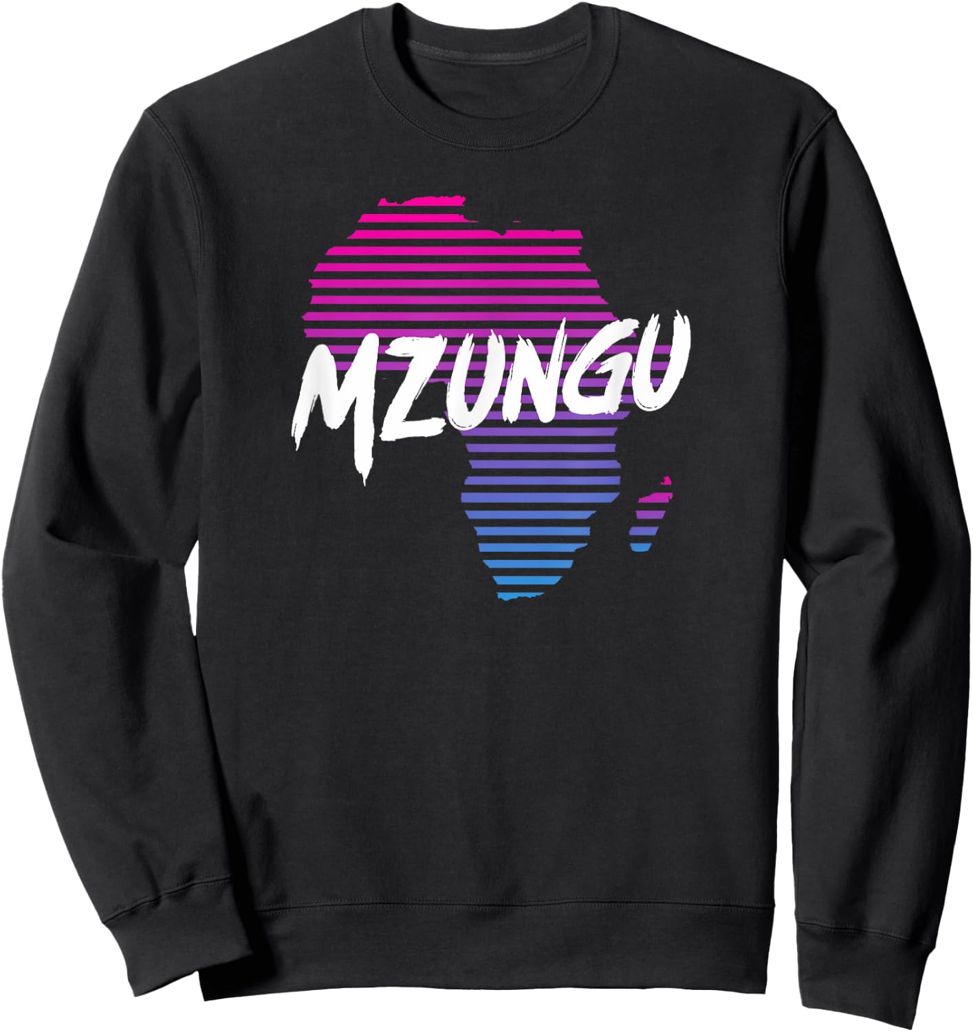 Mzungu Africa Map Vintage Retro Sweatshirt - Sweatshirt | Black