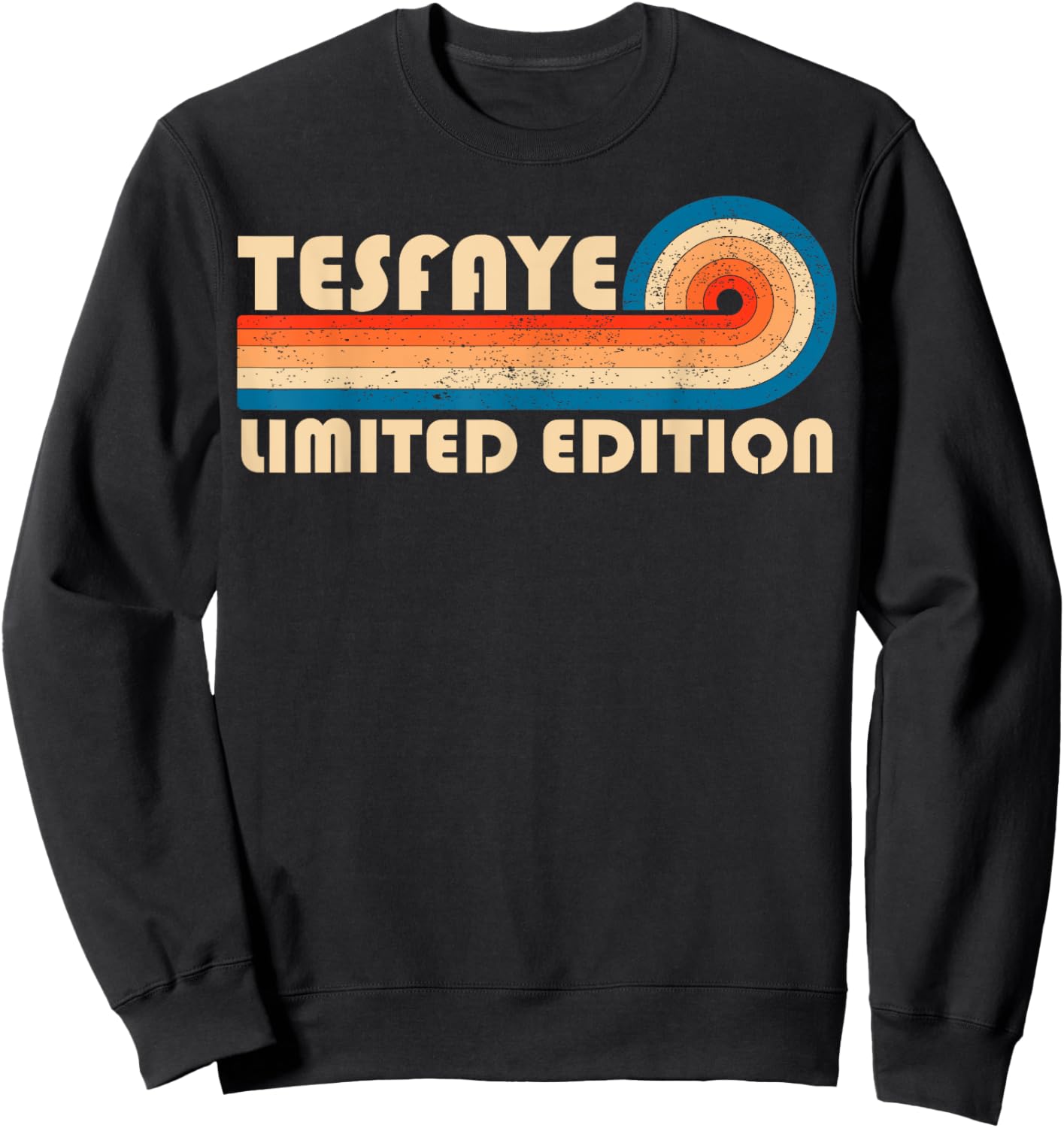 TESFAYE Surname Retro Vintage 80s 90s Birthday Reunion Sweatshirt - Sweatshirt | Black