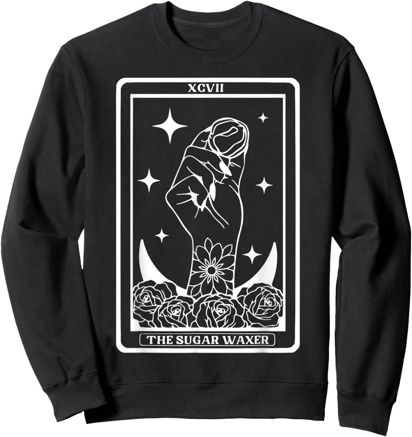 Retro The Sugar Waxer Tarot Card Esthetician Wax Specialist Sweatshirt - Sweatshirt | Black