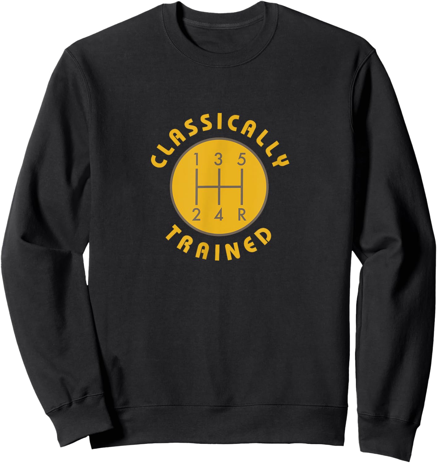 Tuscan Radar Designs Classically Trained Gear Shift Knob Funny -Adults Black Small Classic Fit Polyester 100% Short Sleeve Classic Collar Pull On 1 Count Sweatshirt - Sweatshirt | Black