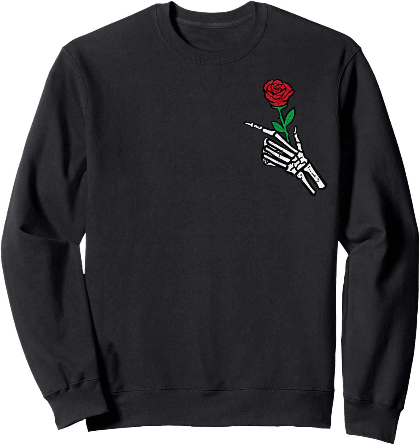 Halloween Skeleton Hand Rose Costume Pocket Men Women Kids Sweatshirt - Sweatshirt | Black