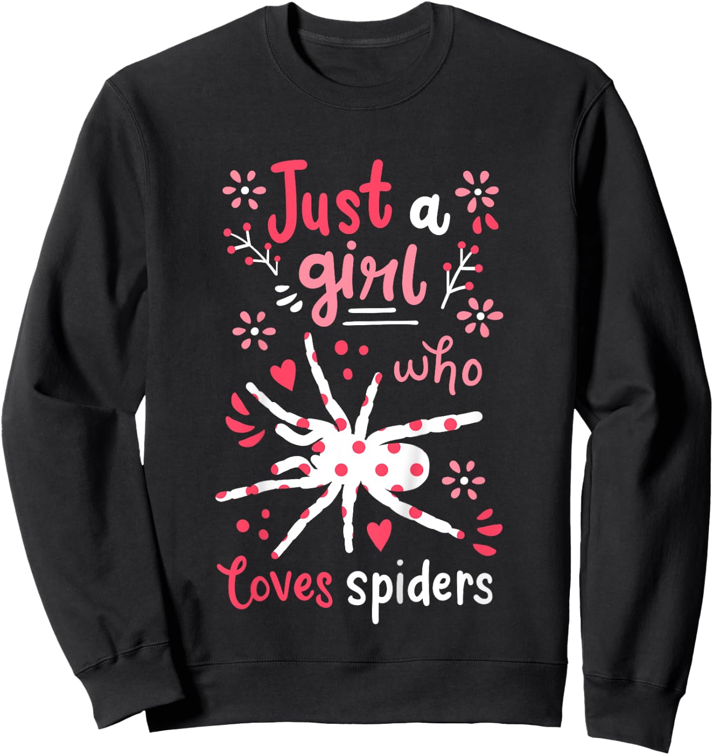 Kids Spider Just A Girl Spiders Gift Sweatshirt - Sweatshirt | Black
