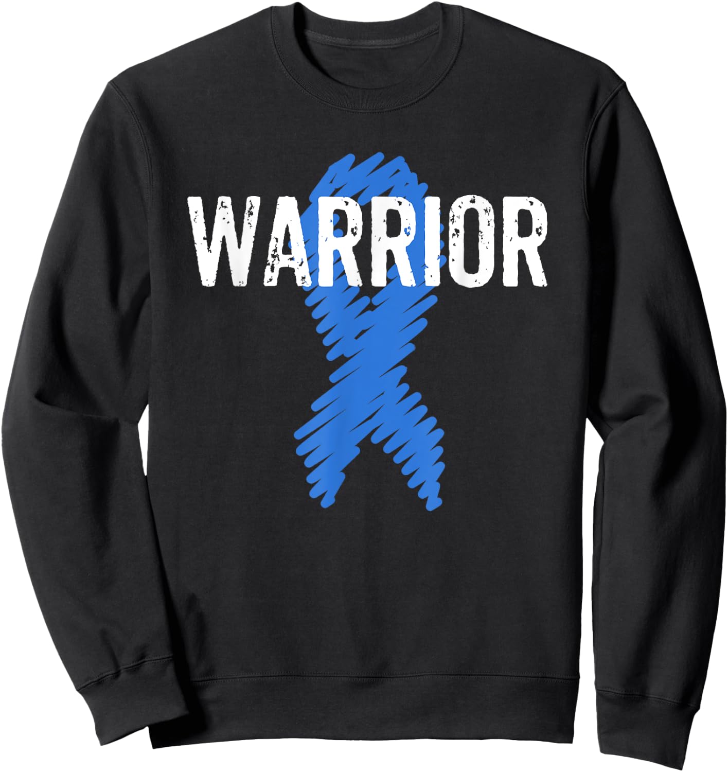 Colon Cancer Warrior Awareness Colonoscopy Blue Sweatshirt - Sweatshirt | Black