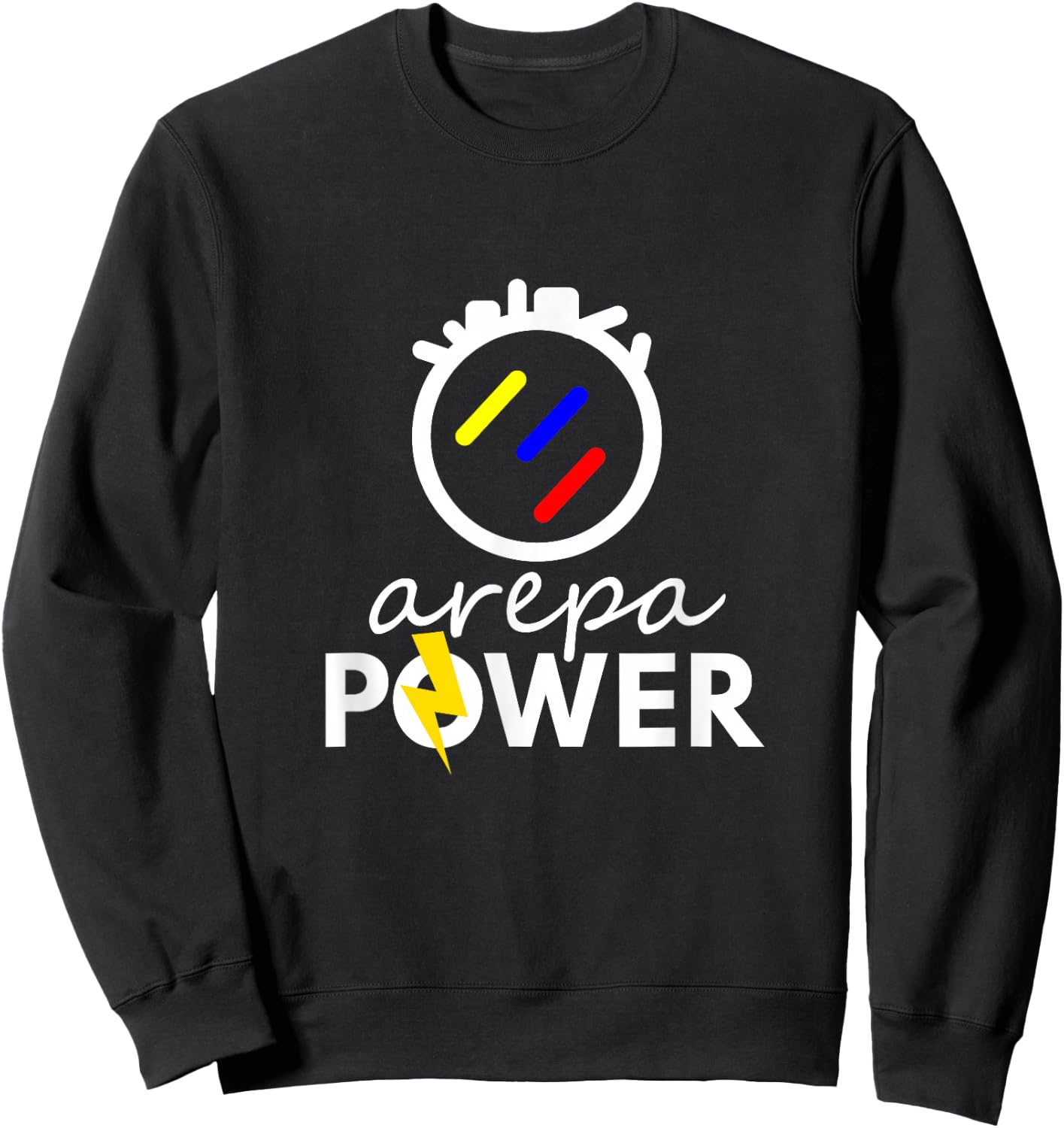 Arepa Power Latin Pride Funny Flag Gift Sweatshirt - Sweatshirt | Black