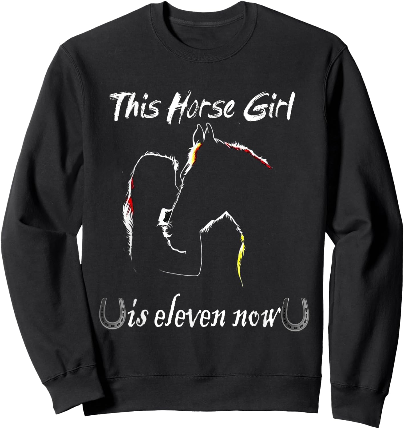 11TH Birthday Horse Girl Sweatshirt - Sweatshirt | Black