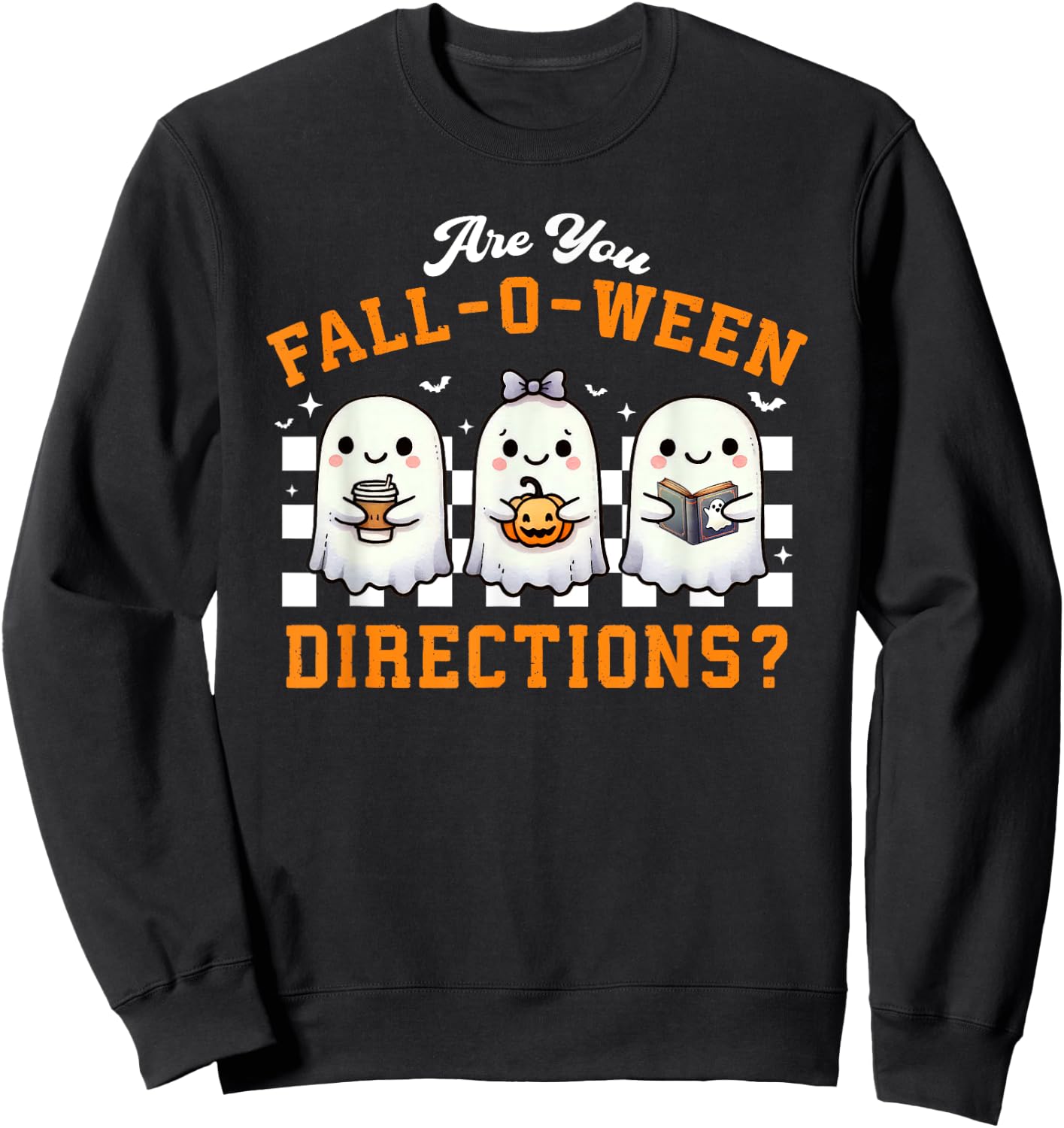 Are You Fall-O-Ween Directions Ghost Christian Halloween Sweatshirt - Sweatshirt | Black
