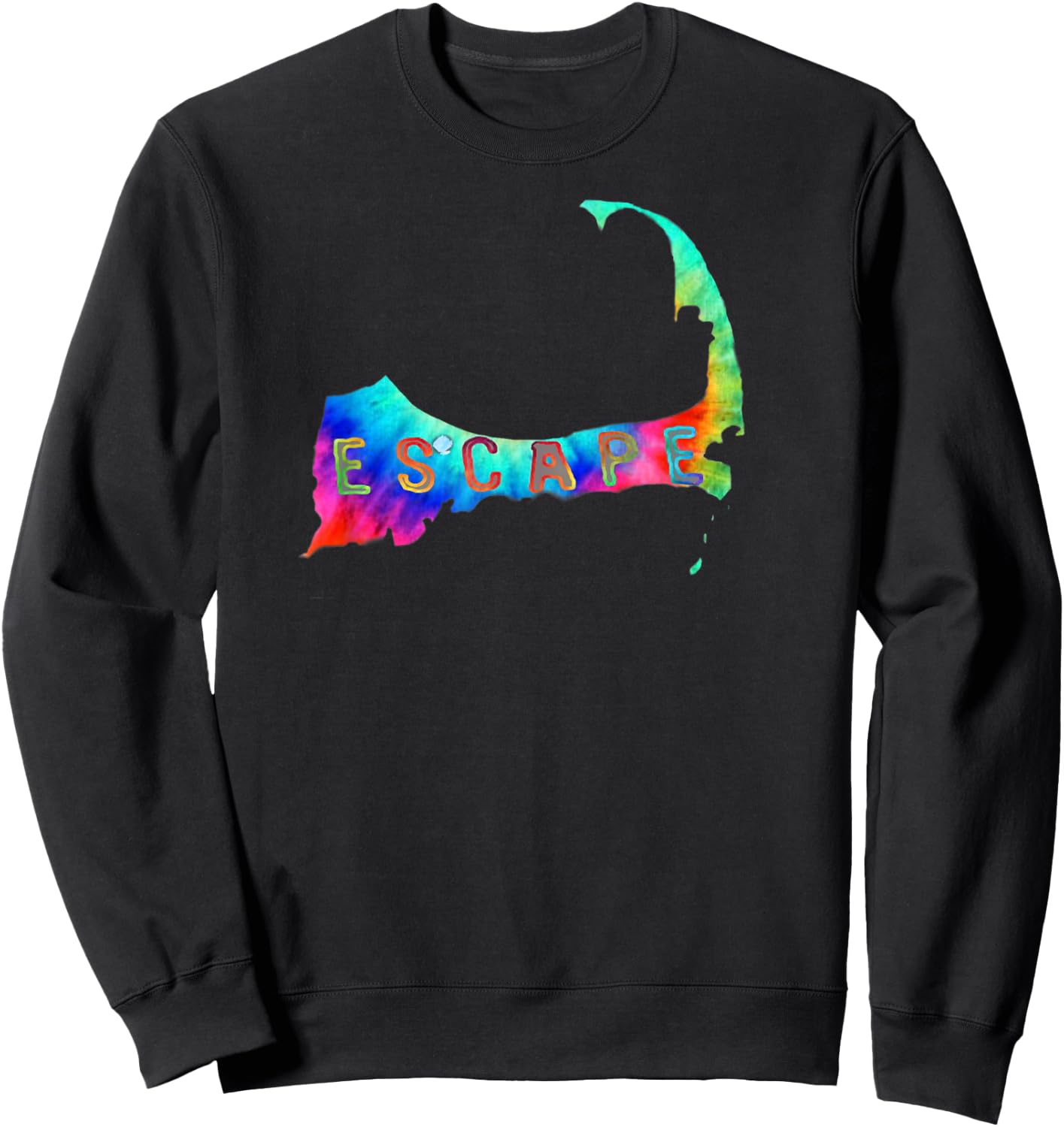 Tye Dye ESCAPE To Cape Cod Sweatshirt - Sweatshirt | Black