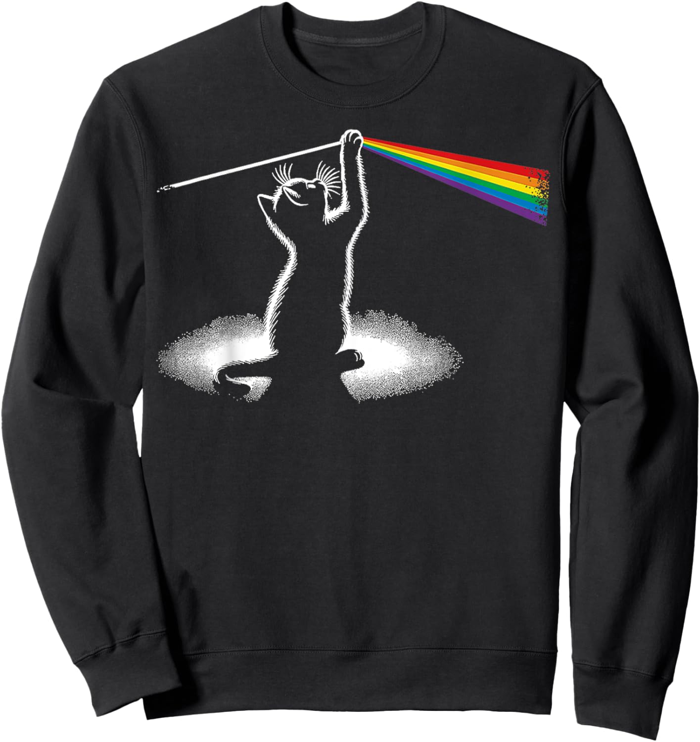 Funny Cat Rock Music Cat Lover Rock Gifts Women Kids Sweatshirt - Sweatshirt | Black