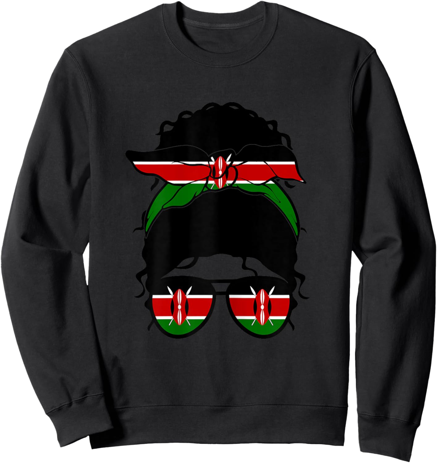 Kenya Girl Kenya Flag Kenya Proud Kenya Woman Sweatshirt - Sweatshirt | Black