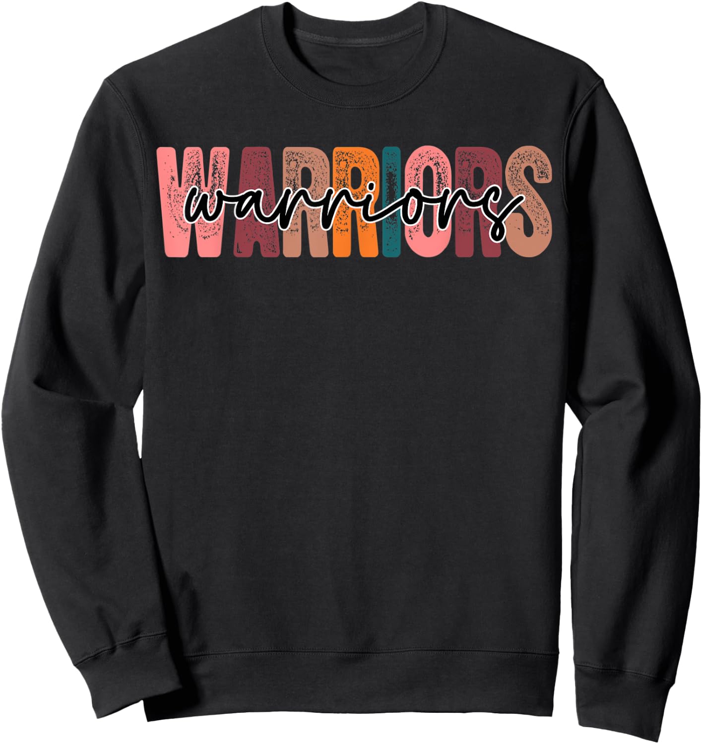 Warriors School Sports Fan Team Spirit Sweatshirt - Sweatshirt | Black